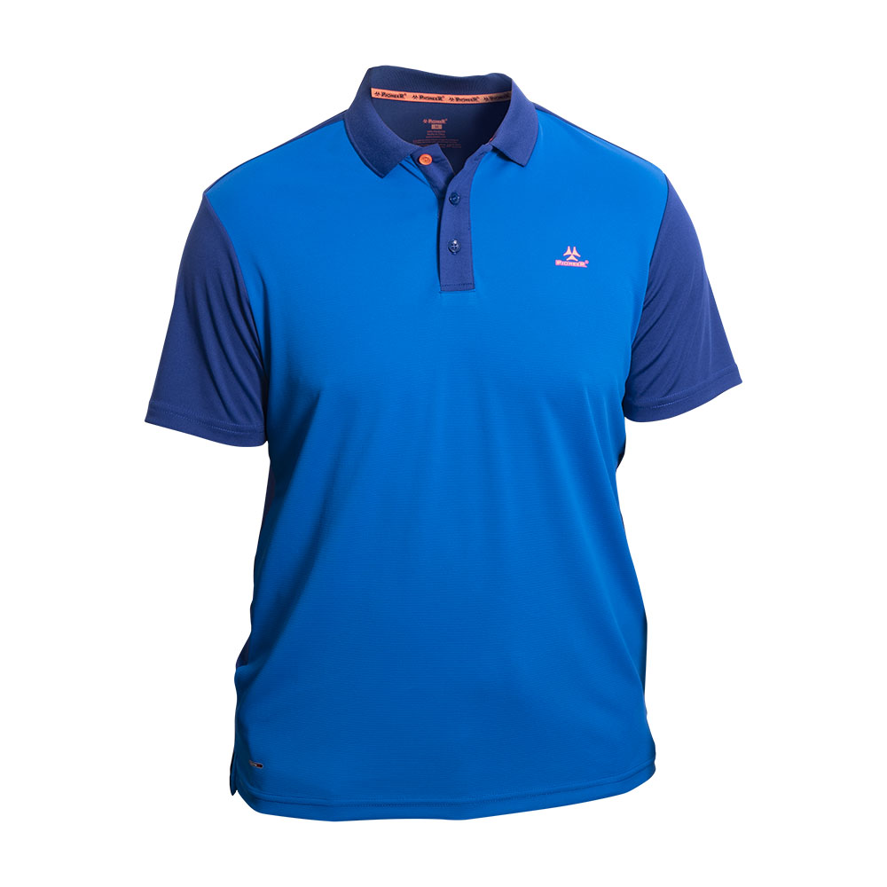 camisa tipo polo azul