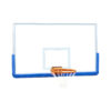 Vista frontal tablero para baloncesto con aro